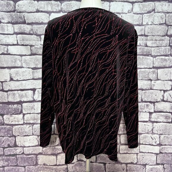 Notions Black & White Cardigan W/ Attached Tank Size 1X - Picture 5 of 8